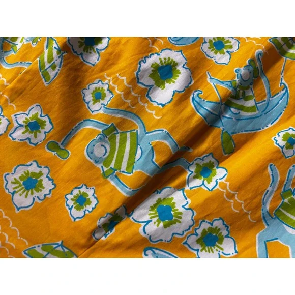 Lilly Pulitzer Sleeveless Mini‎ Dress V-Neck Monkey Print Yellow Size 4 NWT - Picture 2 of 12